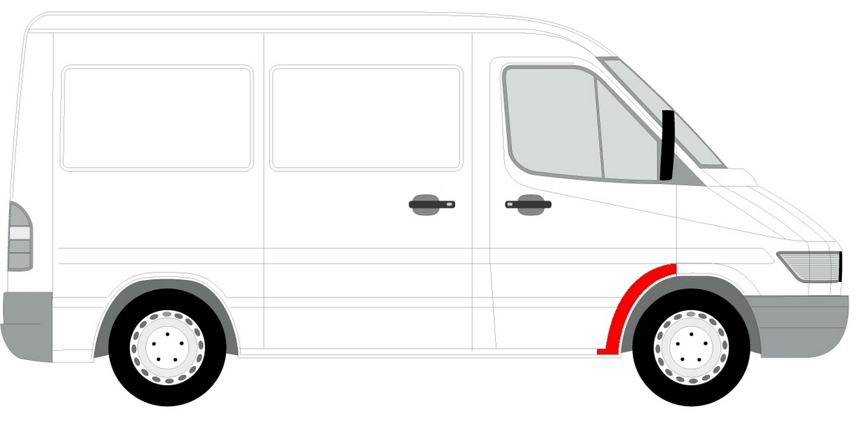 Mercedes Sprinter jobb első sárvédő javító ív 